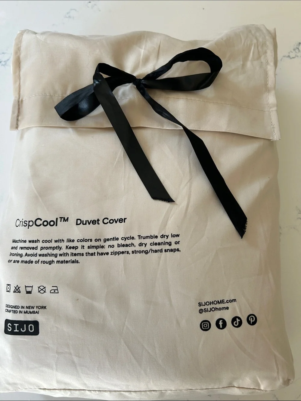 Sijo CrispCool Organic Cotton Percale Duvet Cover, Fog, NEW no tag